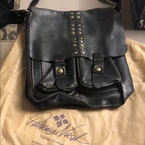 Patricia Nash Black Crossbody Messenger Bag Purse